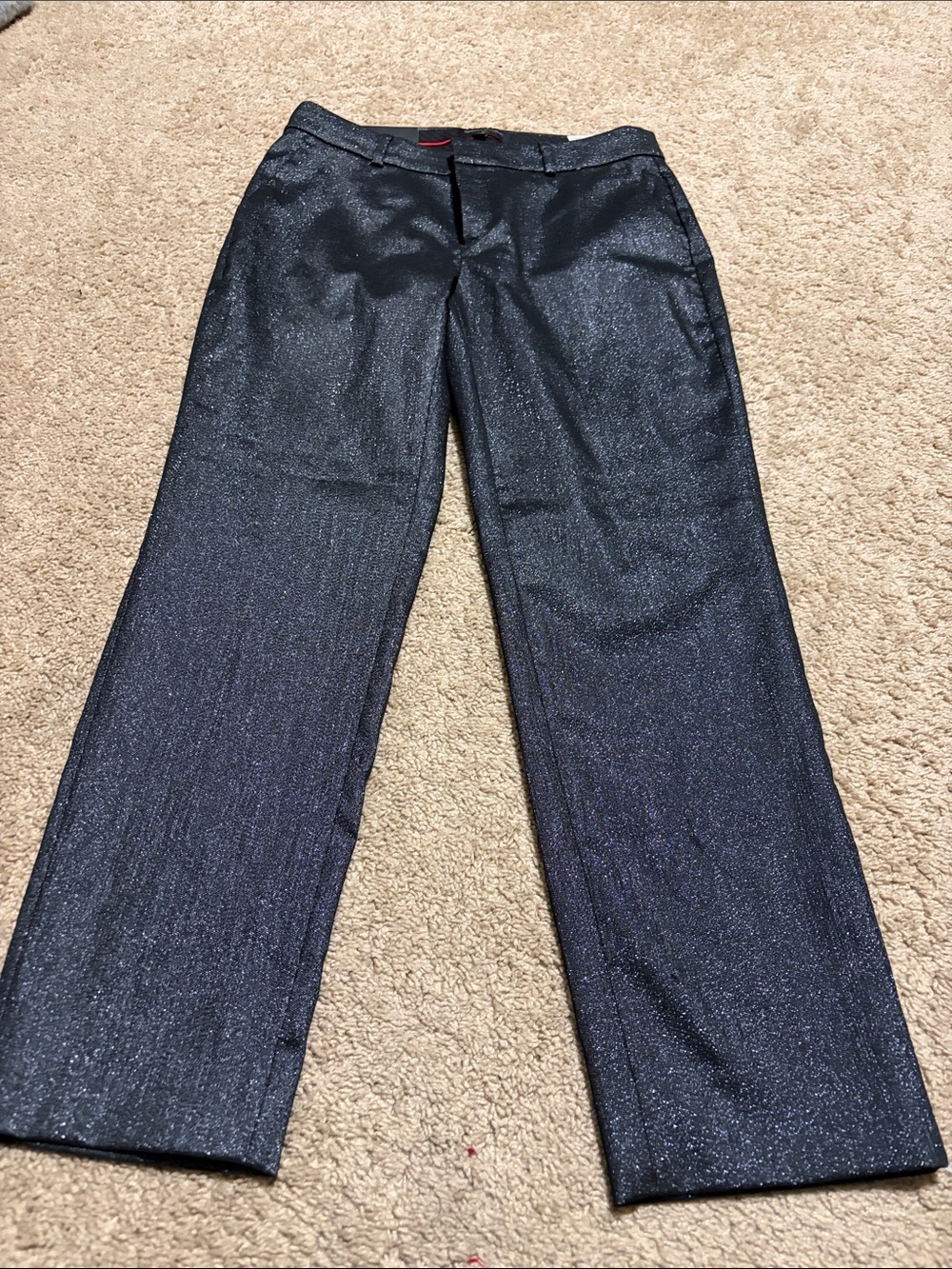Banana Republic Black Shimmer Avery Ankle Pants Size 4 NWT